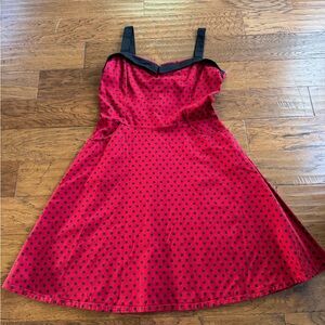 Switchblade Red and Black Polka Dot Pin Up Dress‎